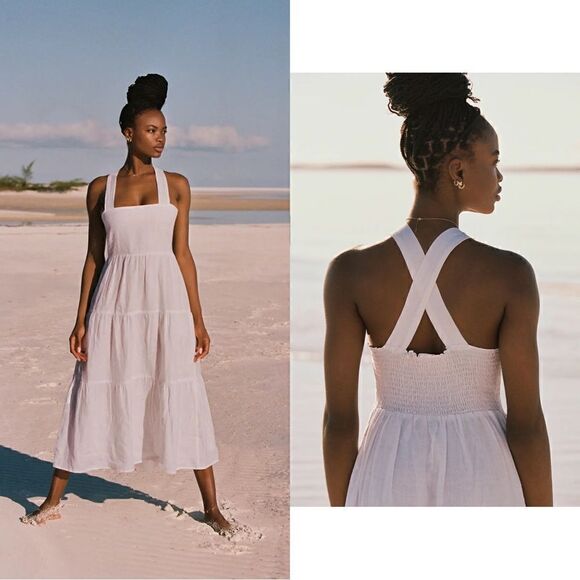 NWT Vitamin A Canyon Linen Midi Dress - Picture 1 of 12